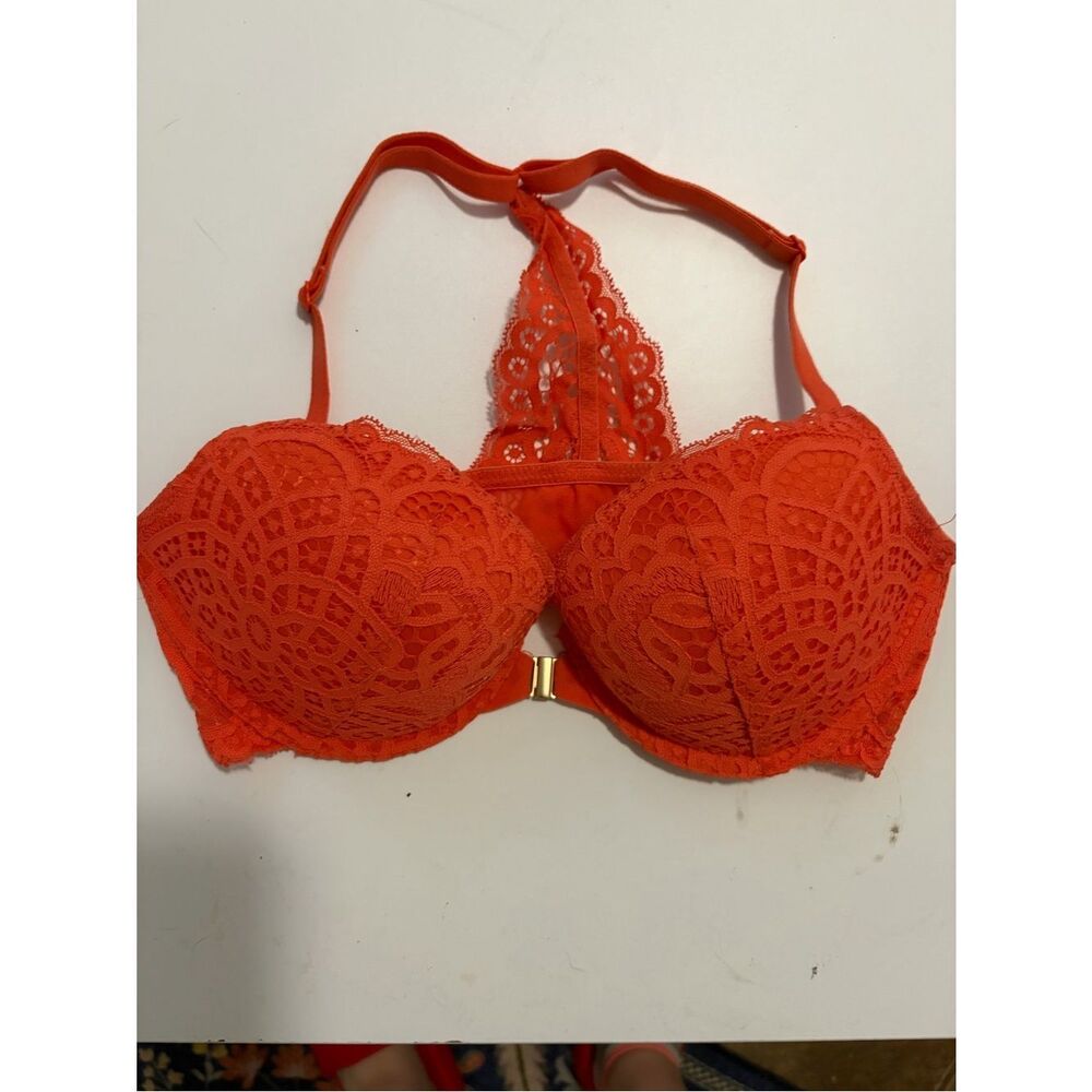 Auden Red Lace Trim Bra
